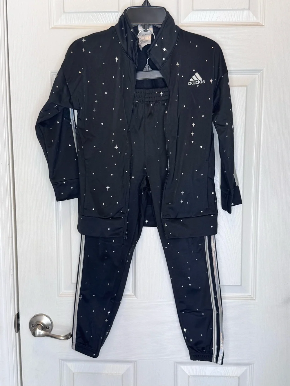adidas Kids Black Star-Print Track Jacket & Pants